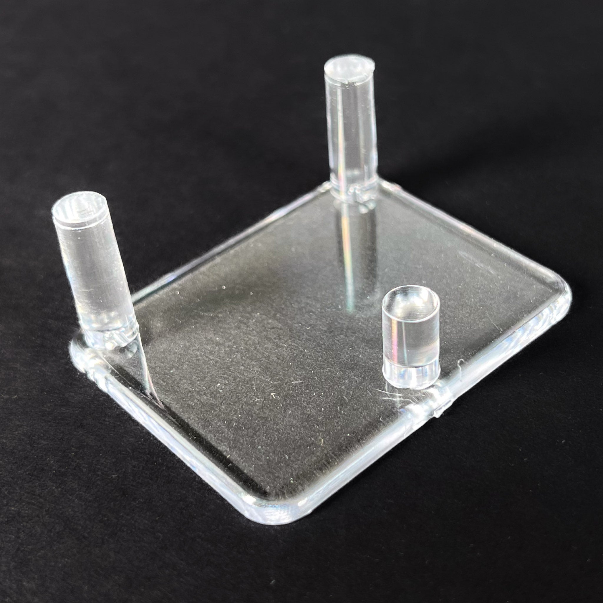 Medium size 3 Peg Clear Acrylic Display Stand for Minerals or Fossils