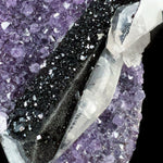 Close Up of Hematite Crystals with Calcite and Amethyst