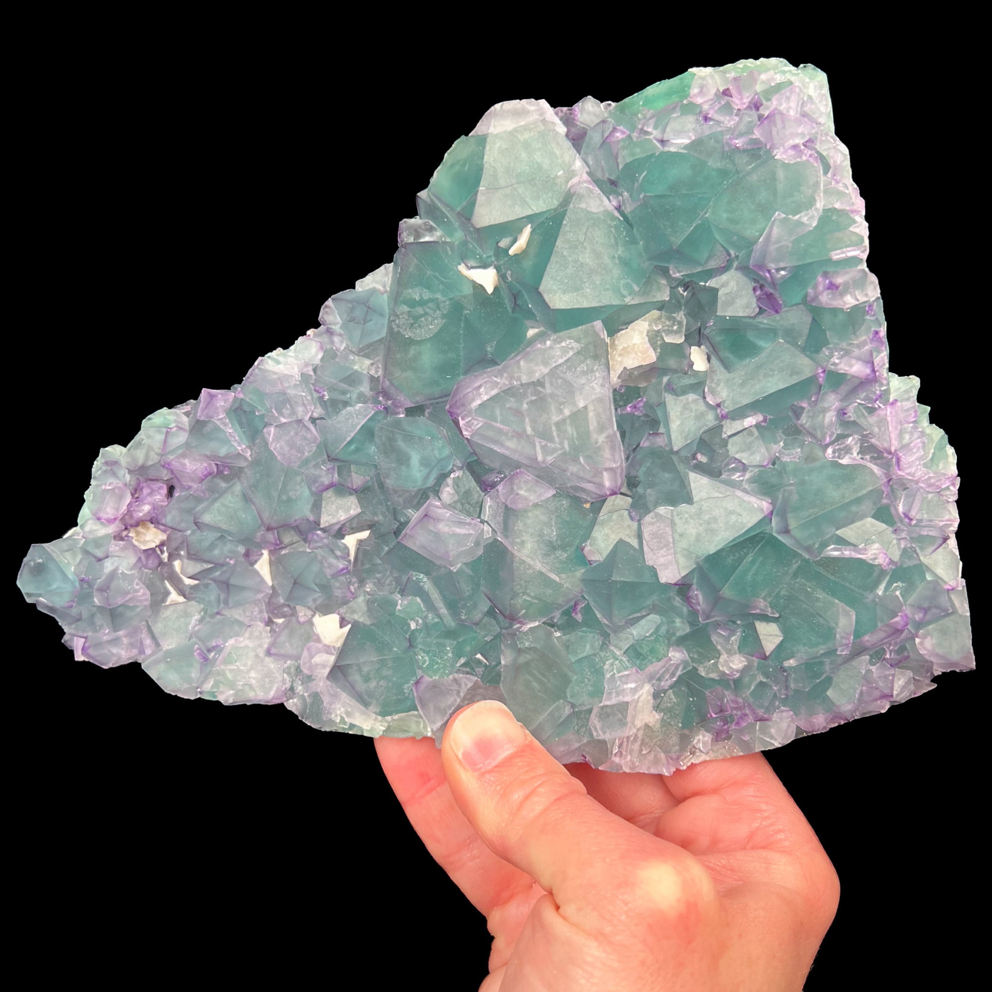 Large Purple and Green Fluorite Crystal Plate