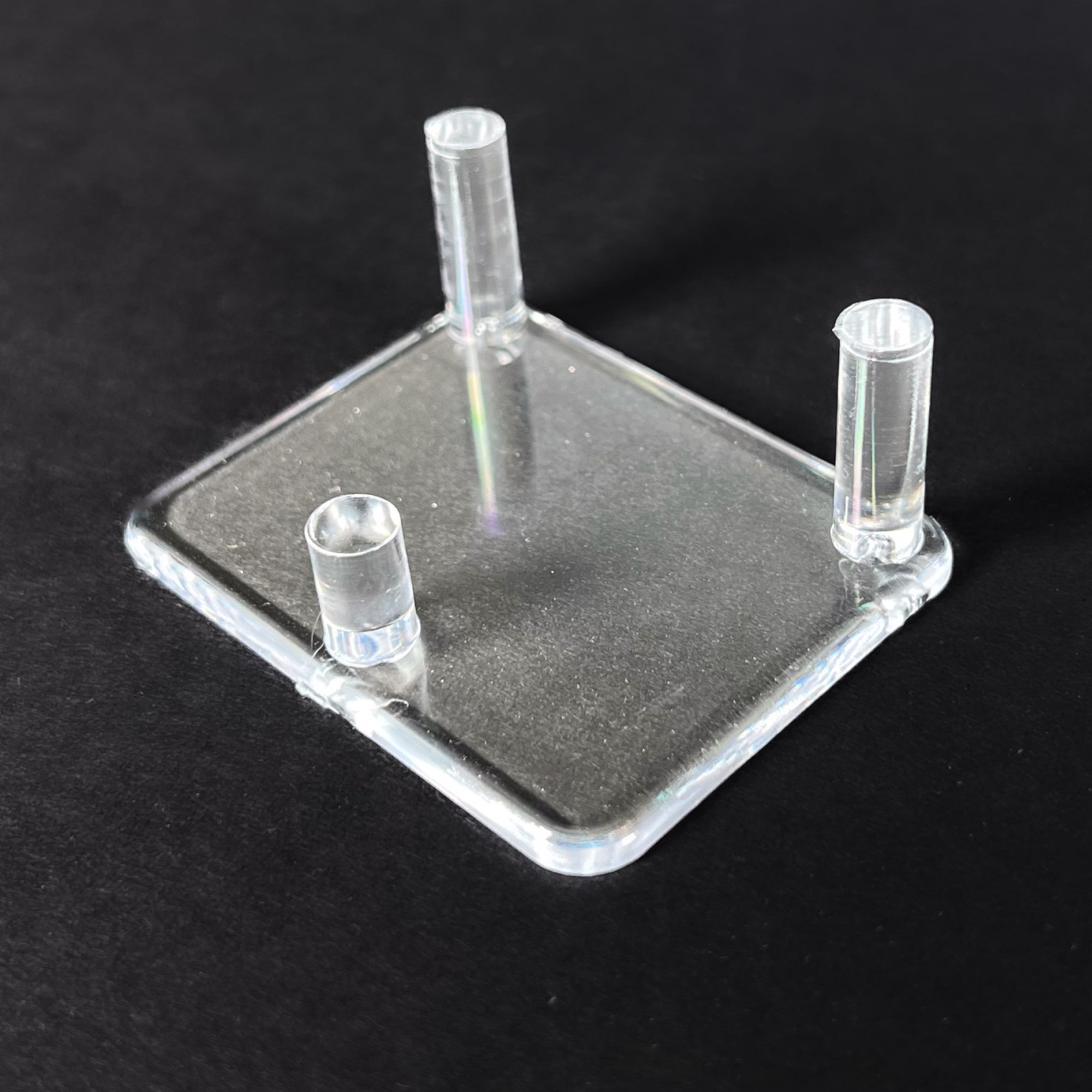 Medium size 3 Peg Clear Acrylic Display Stand for Minerals or Fossils