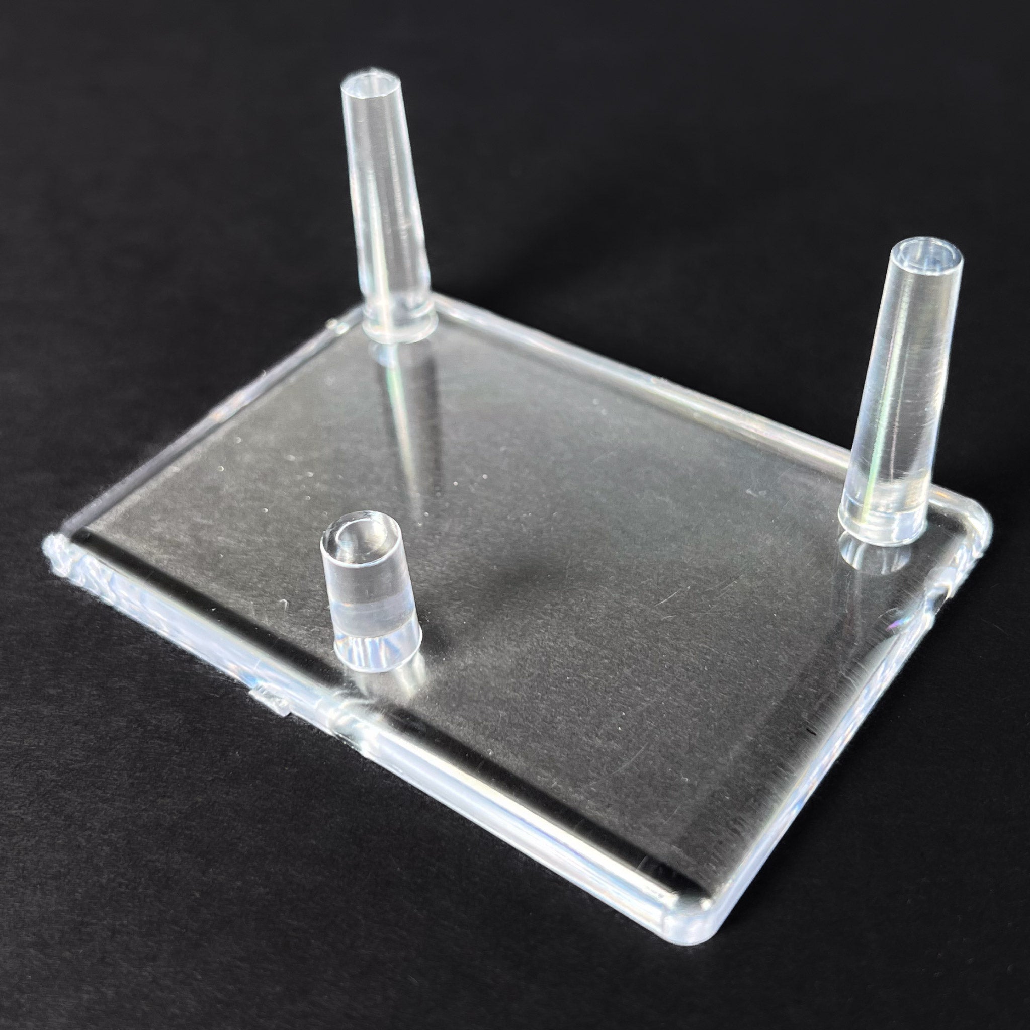 Large 3 Peg Clear Display Stand for Crystals, Fossils and Stones