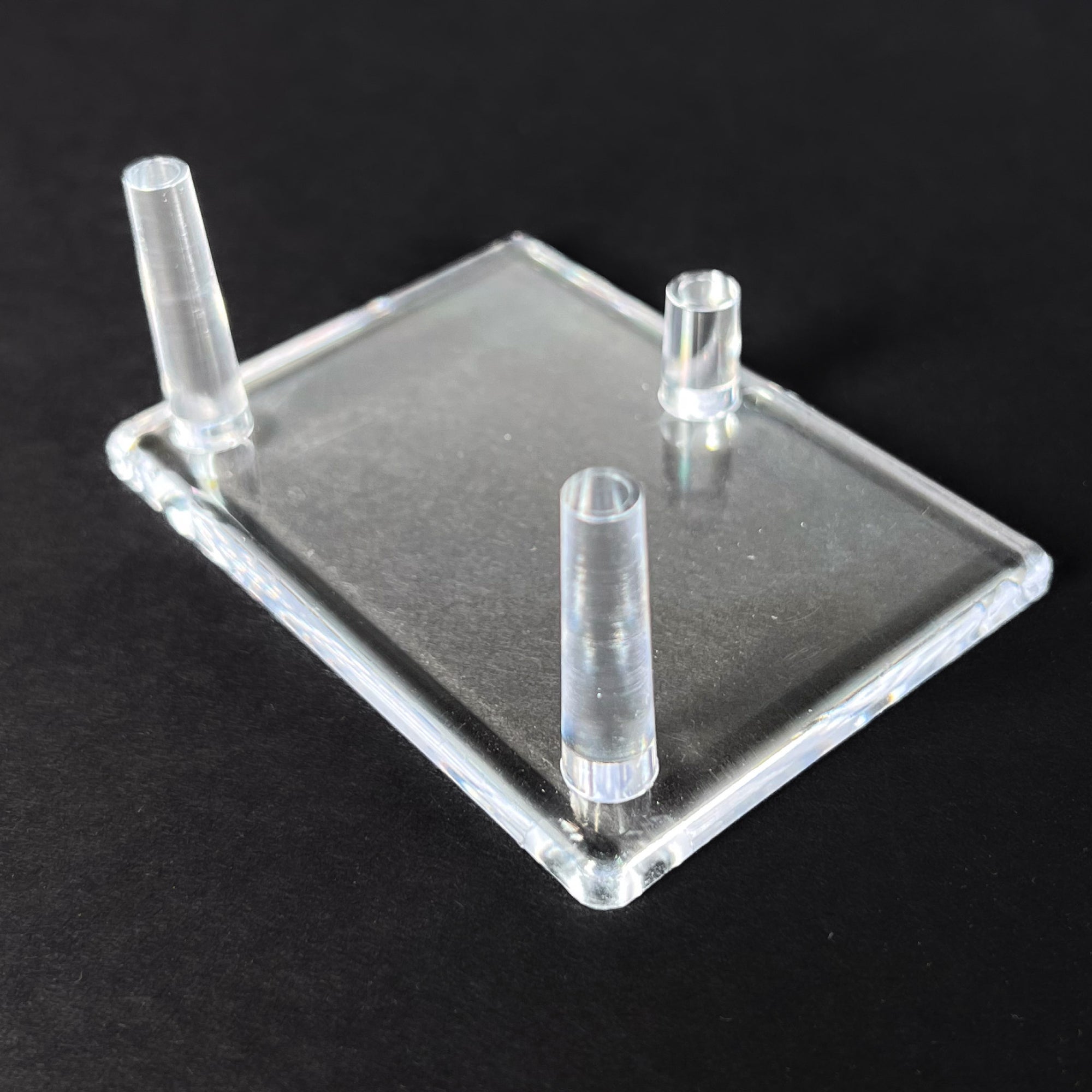 Large 3 Peg Clear Acrylic Display Stand for Minerals or Fossils