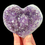 Carved Amethyst Geode Heart from Brazil