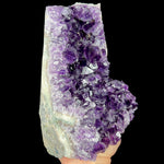 Side view of Amethyst crystal cluster