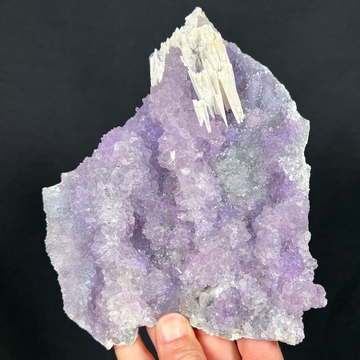 Amethyst Flower Plate with Anhydrite Crystals