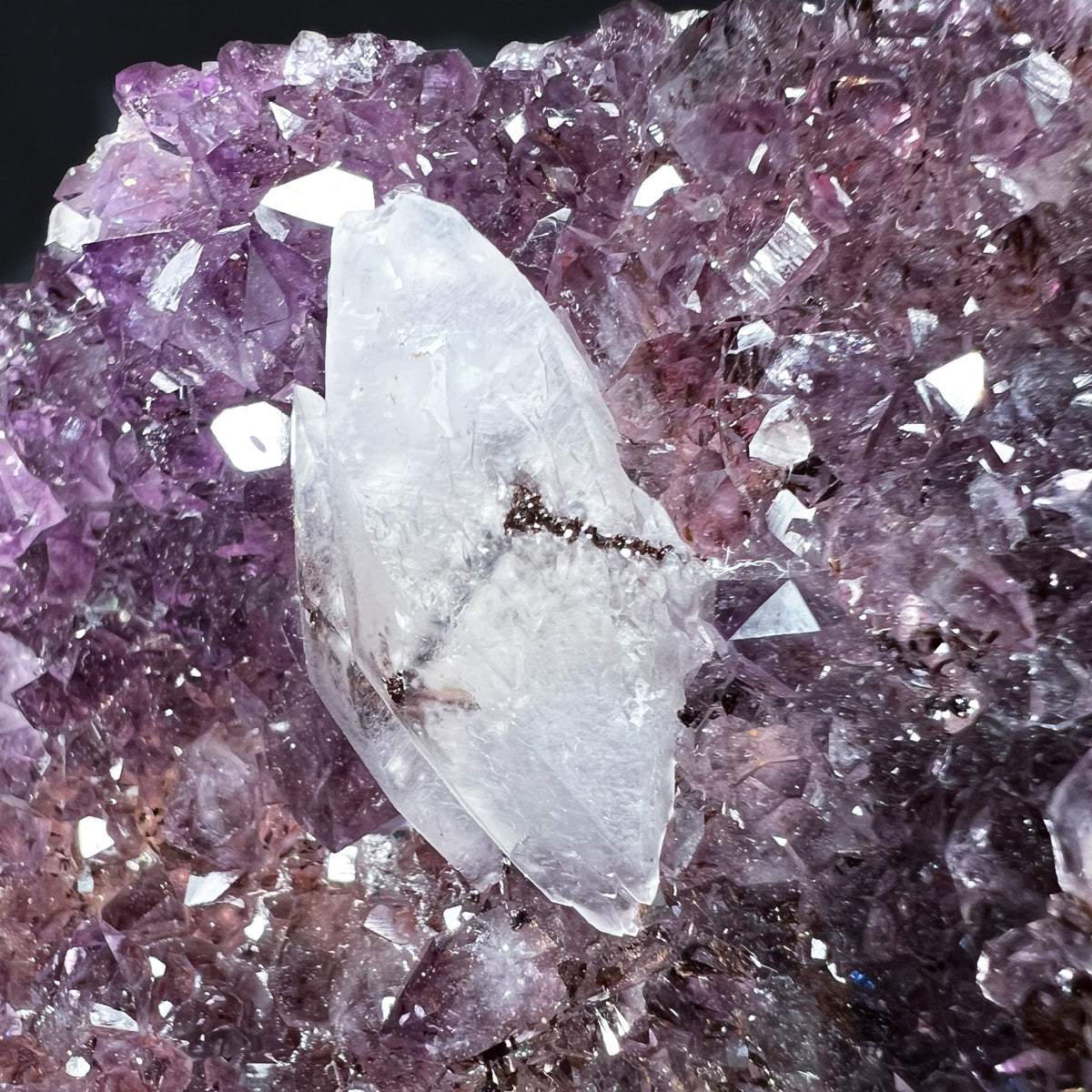 Amethyst with Calcite and Hematite Crystals