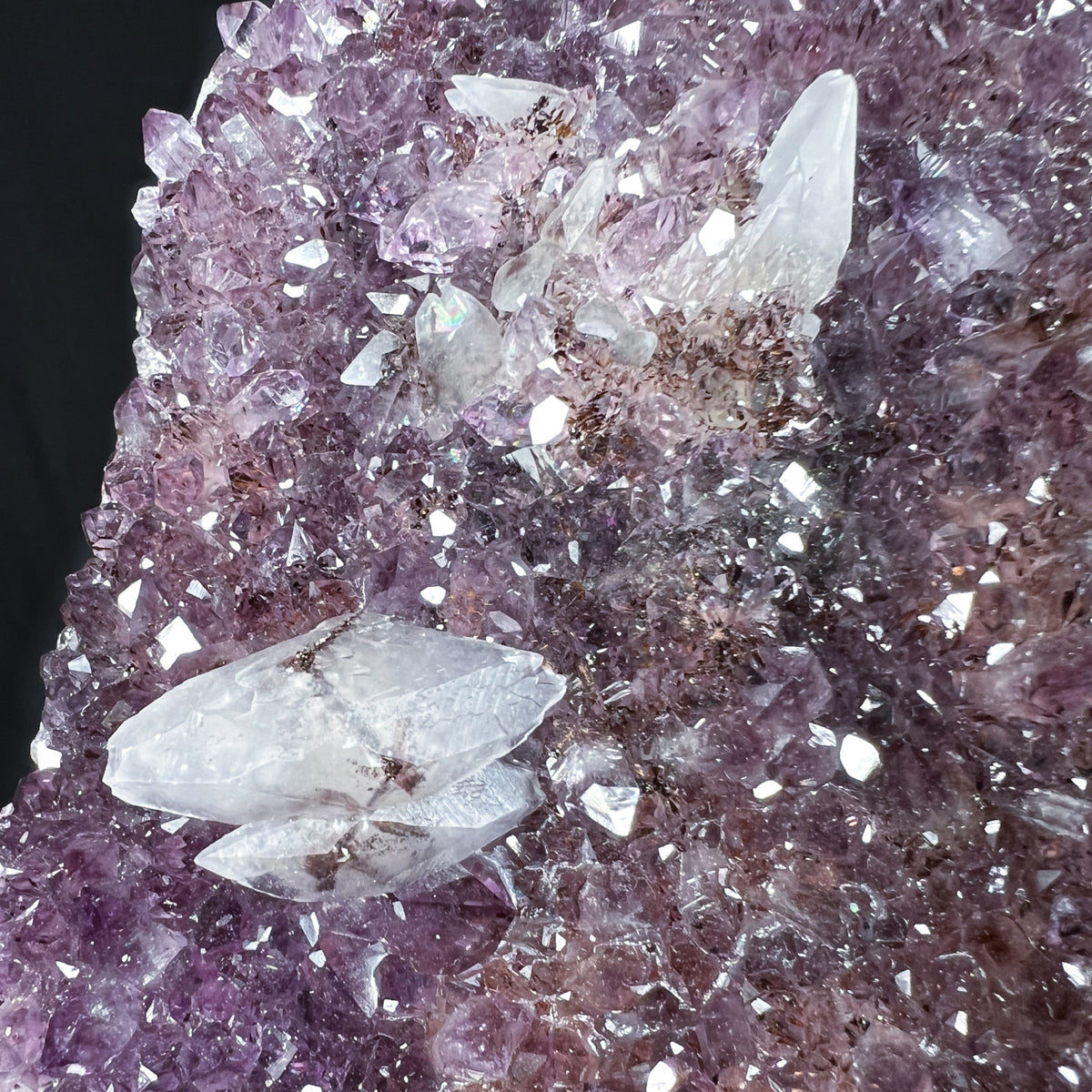 Amethyst with Calcite and Hematite Geode form Brazil