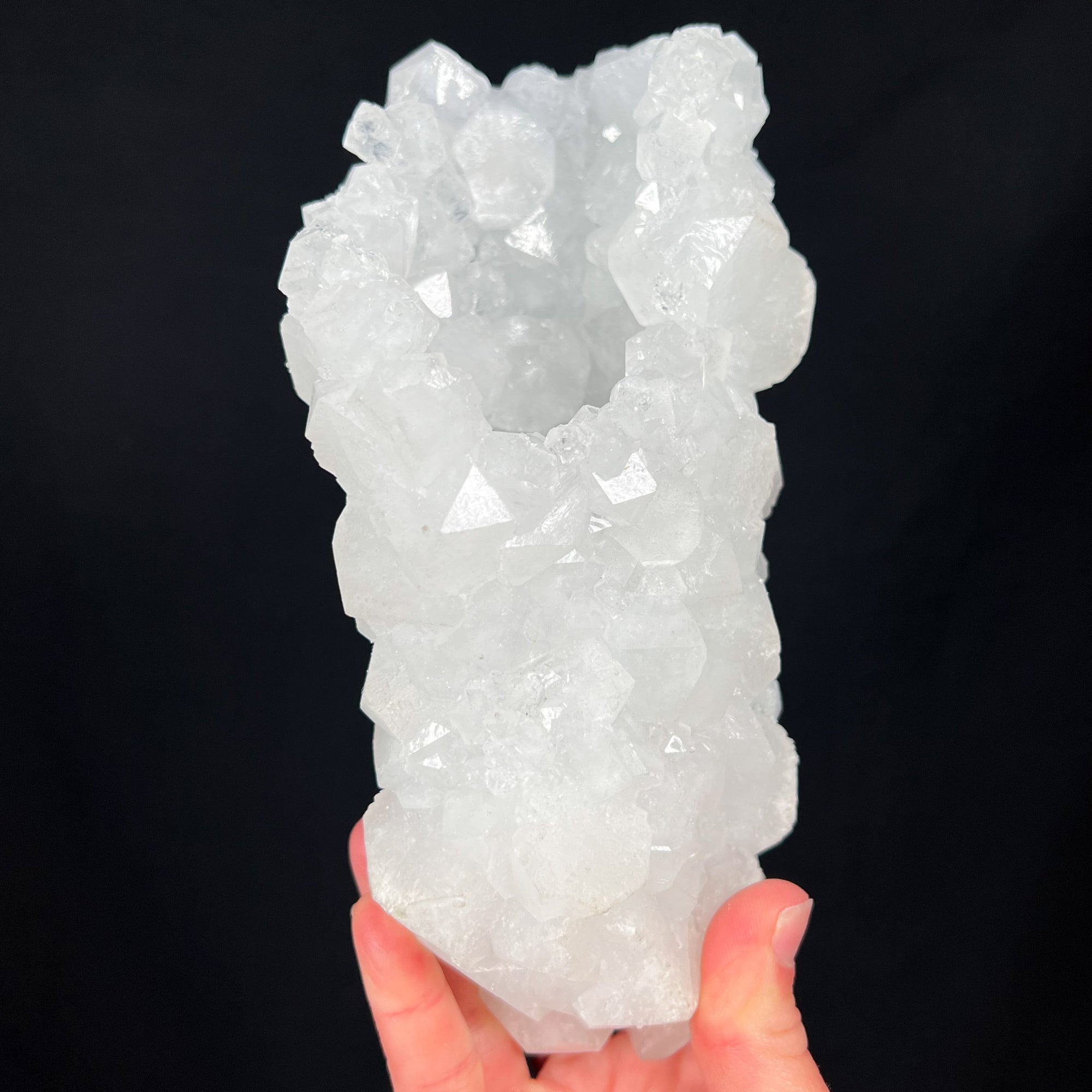 Large White Apophyllite Crystal Cast
