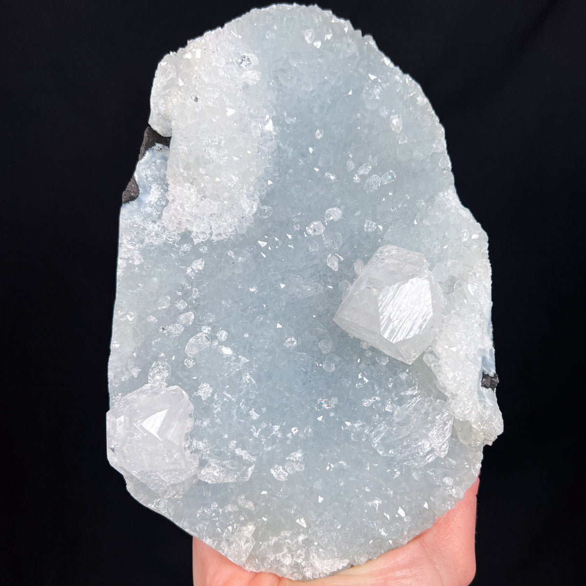 Large Apophyllite Geode with Quartz and Chalcedony