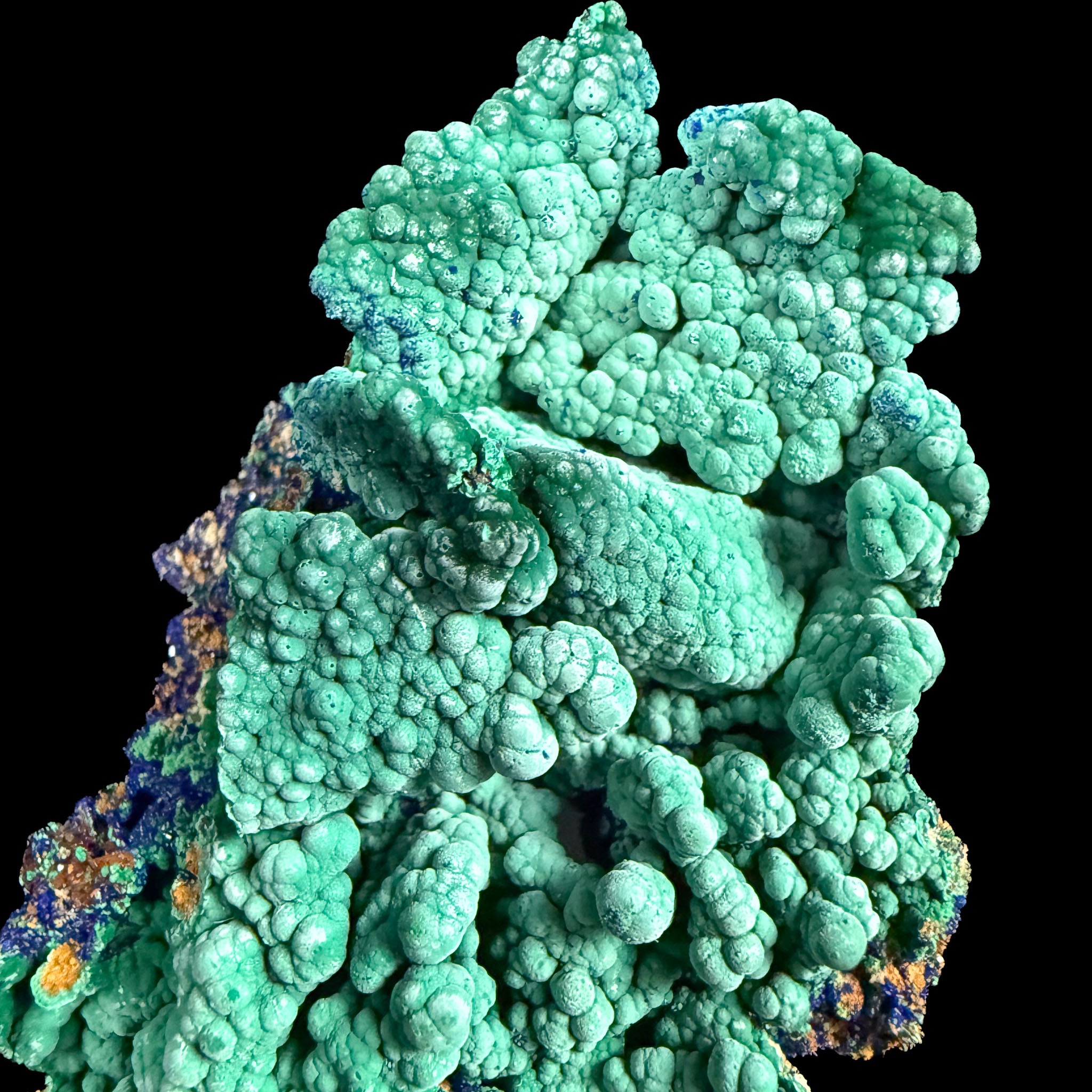 Close up of Malachite after Azurite mineral specimen from Utah