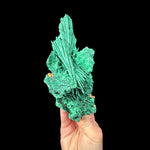 Bladed crystals of green Malachite possibly after Azurite pseudomorph