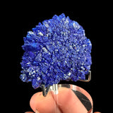 La Sal Azurite crystal side view in display stand