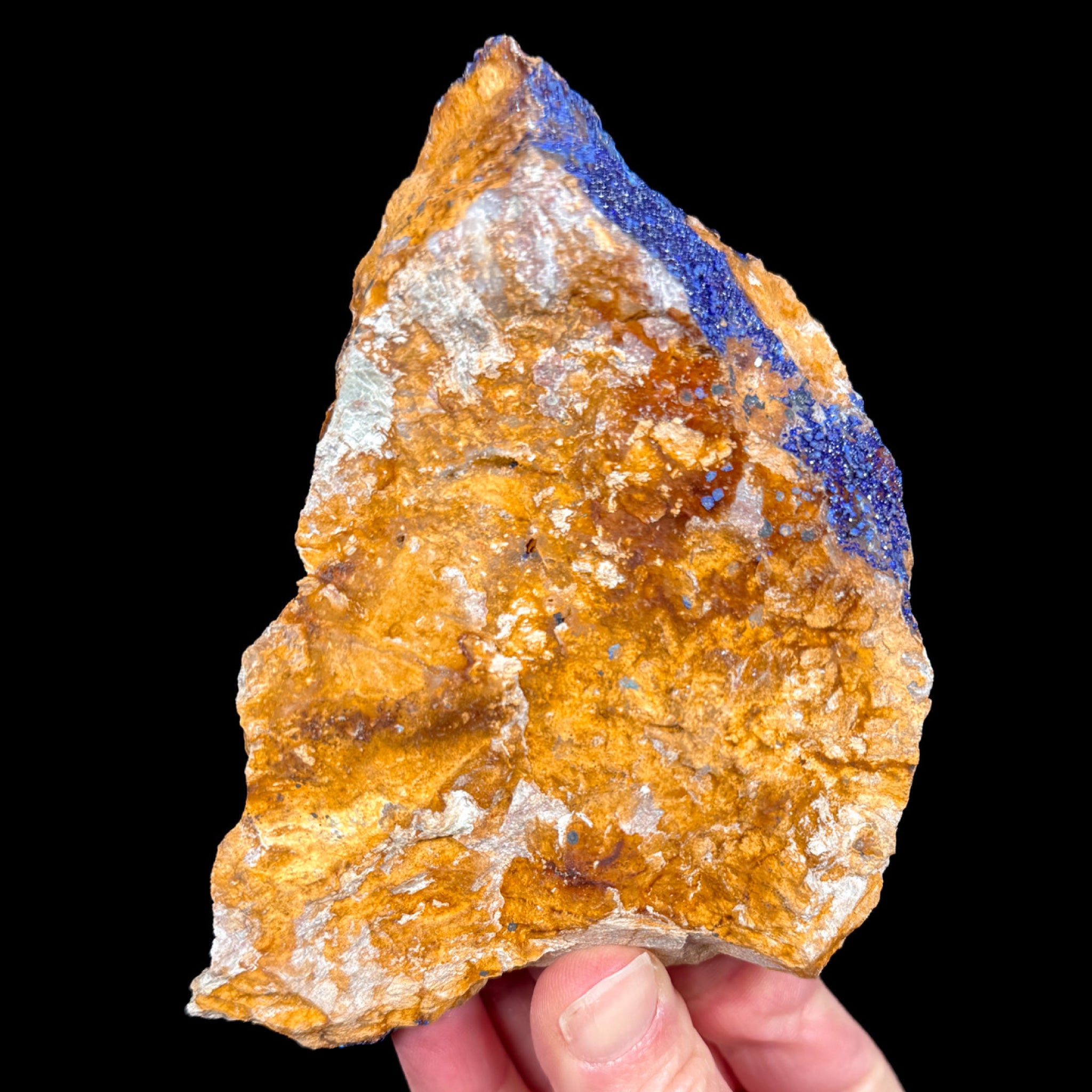 Back side of Azurite mineral specimen 