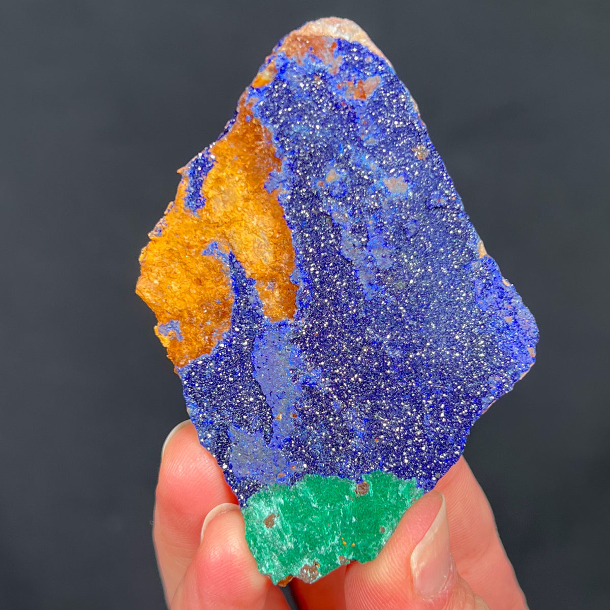 Azurite with Malachite from Morocco