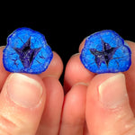 Cut and Polished Azurite Blueberry Pair