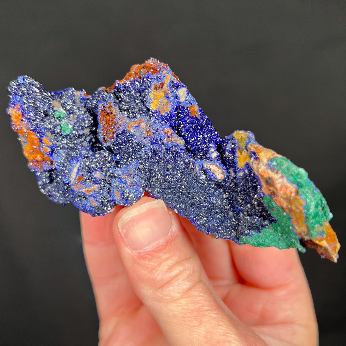 Sparkly Blue Azurite Crystals with Green Malachite
