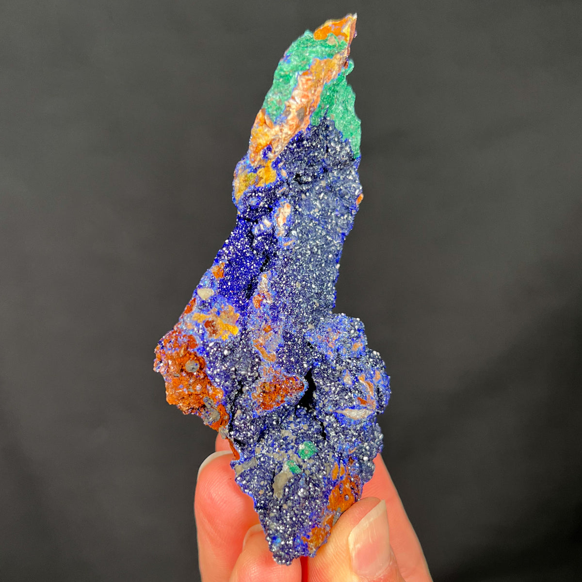 Drusy Azurite Crystals with Malachite