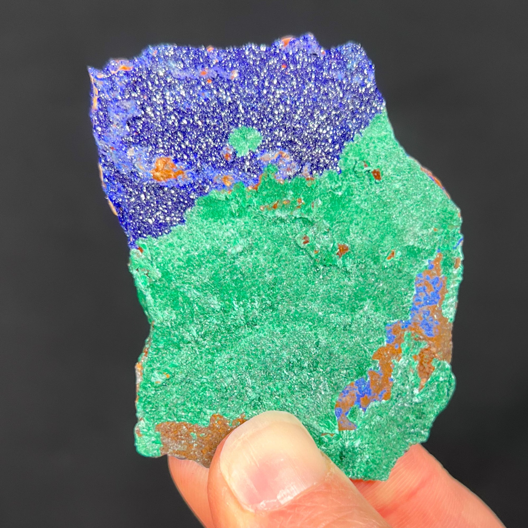 Druzy Azurite with Velvety Malachite