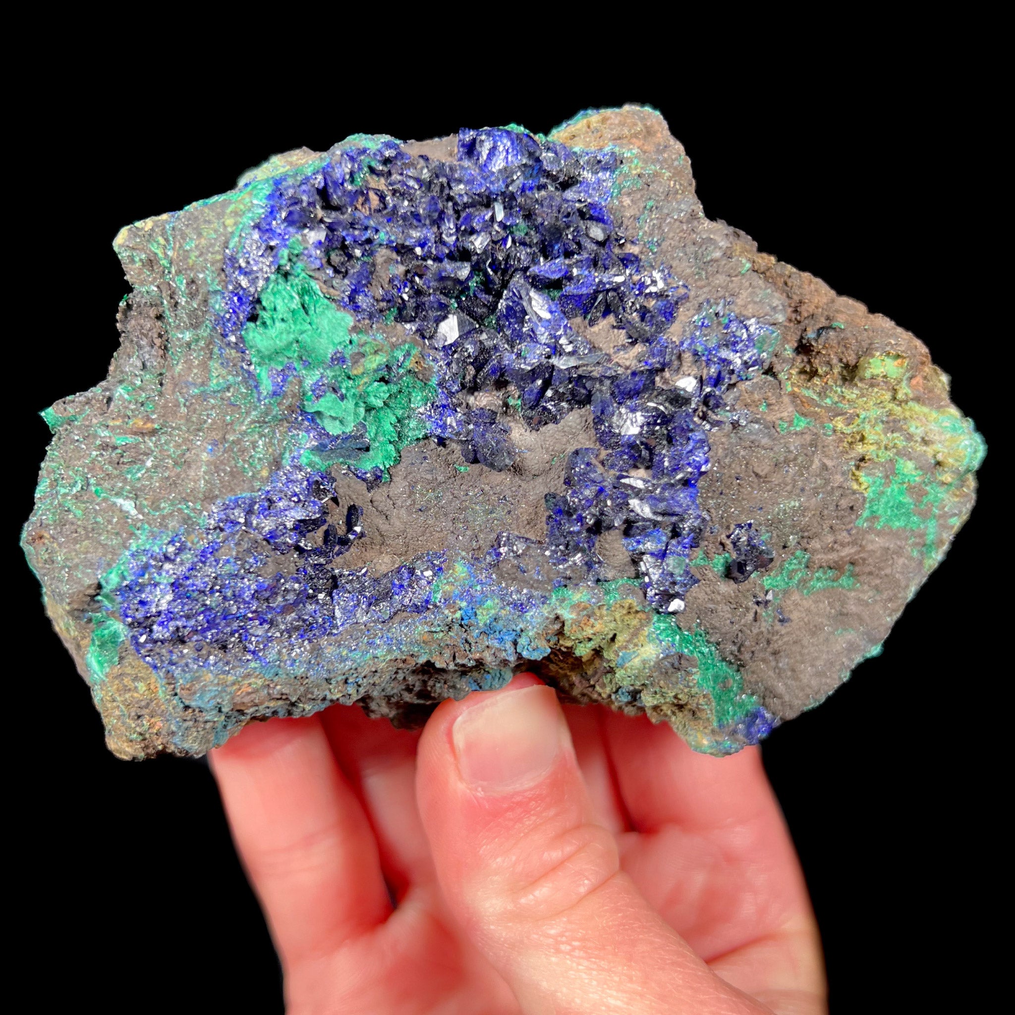 Azurite with Malachite Mineral Specimen from Anhui, China