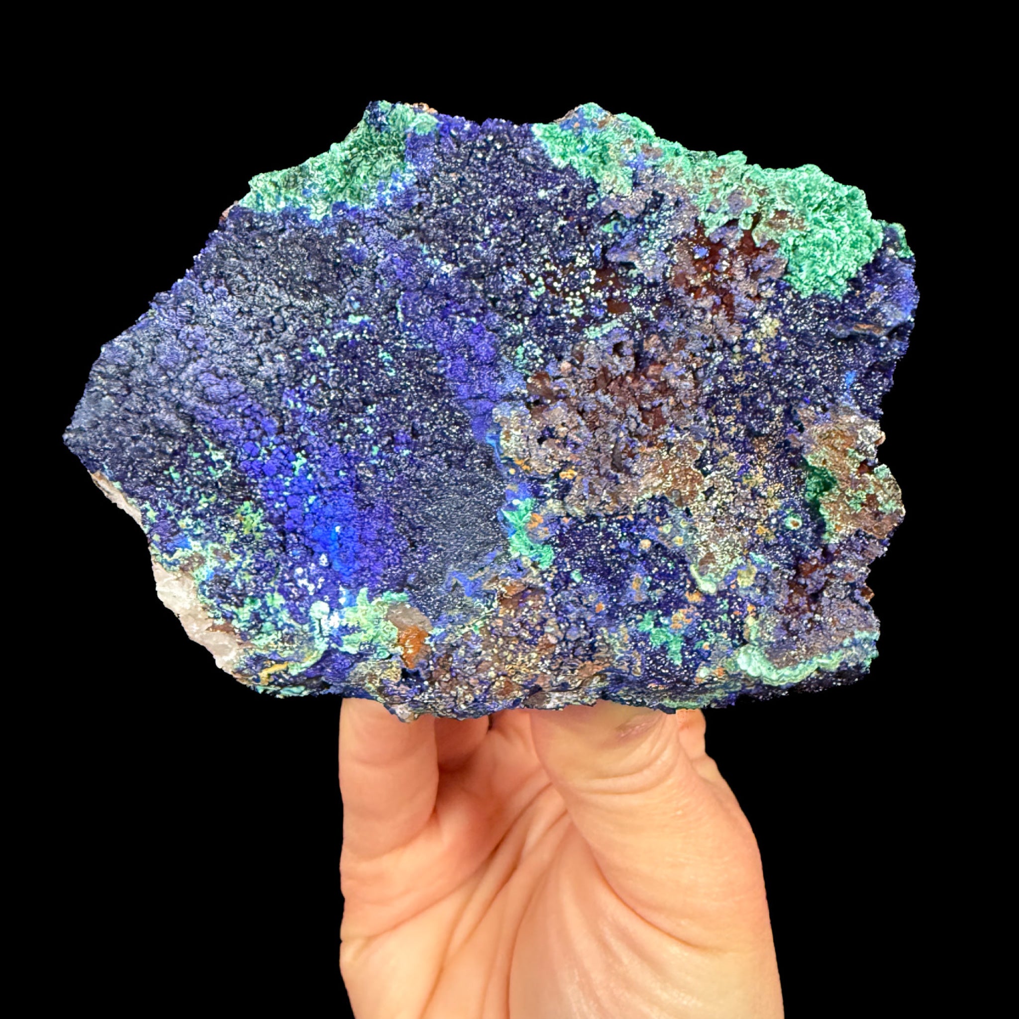 Back side of Azurite and Malachite specimen
