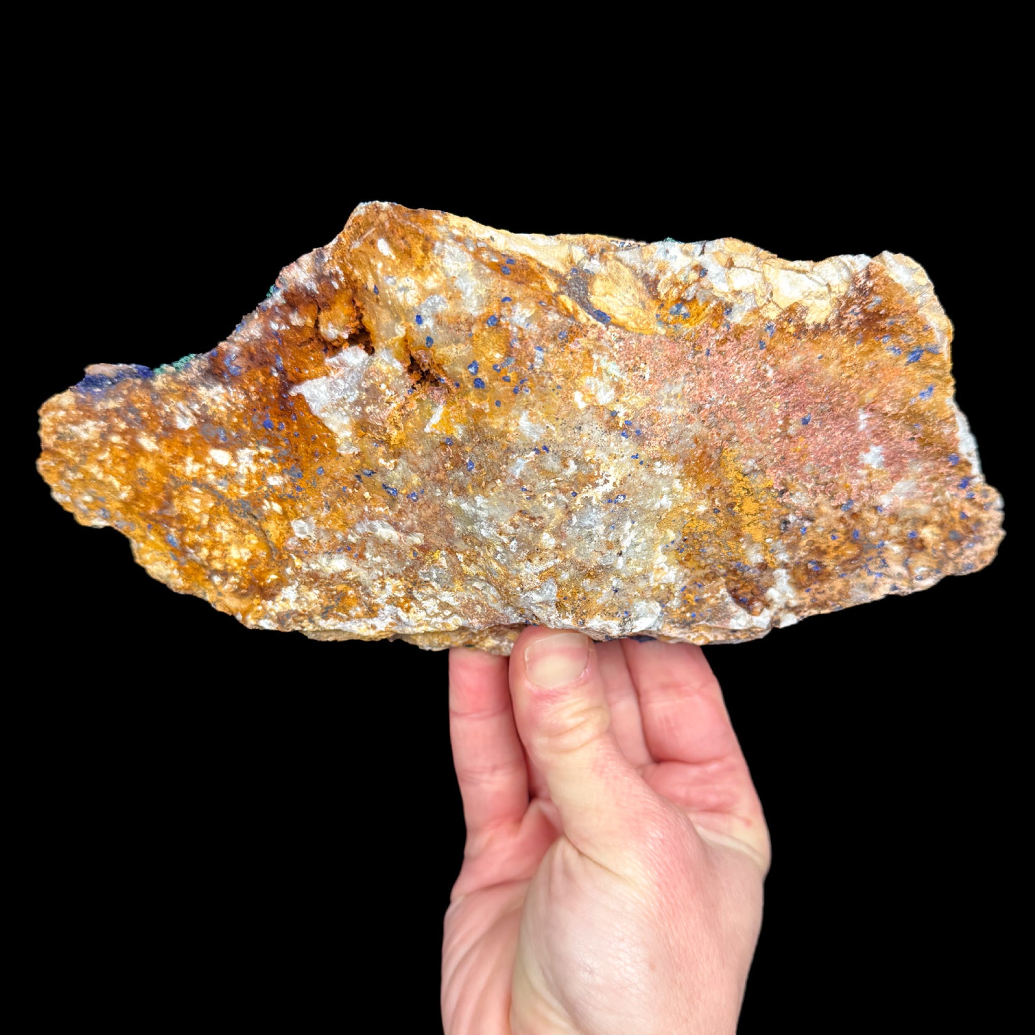 Back side of Azurite mineral specimen