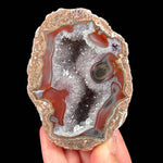 Red Banded Agate, Amethyst, Quartz, and Calcite inside a Baker Egg from New Mexico