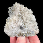 White Barite Crystals with Marcasite from Morocco
