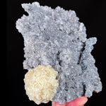 Side View of Barite on Drusy Quartz
