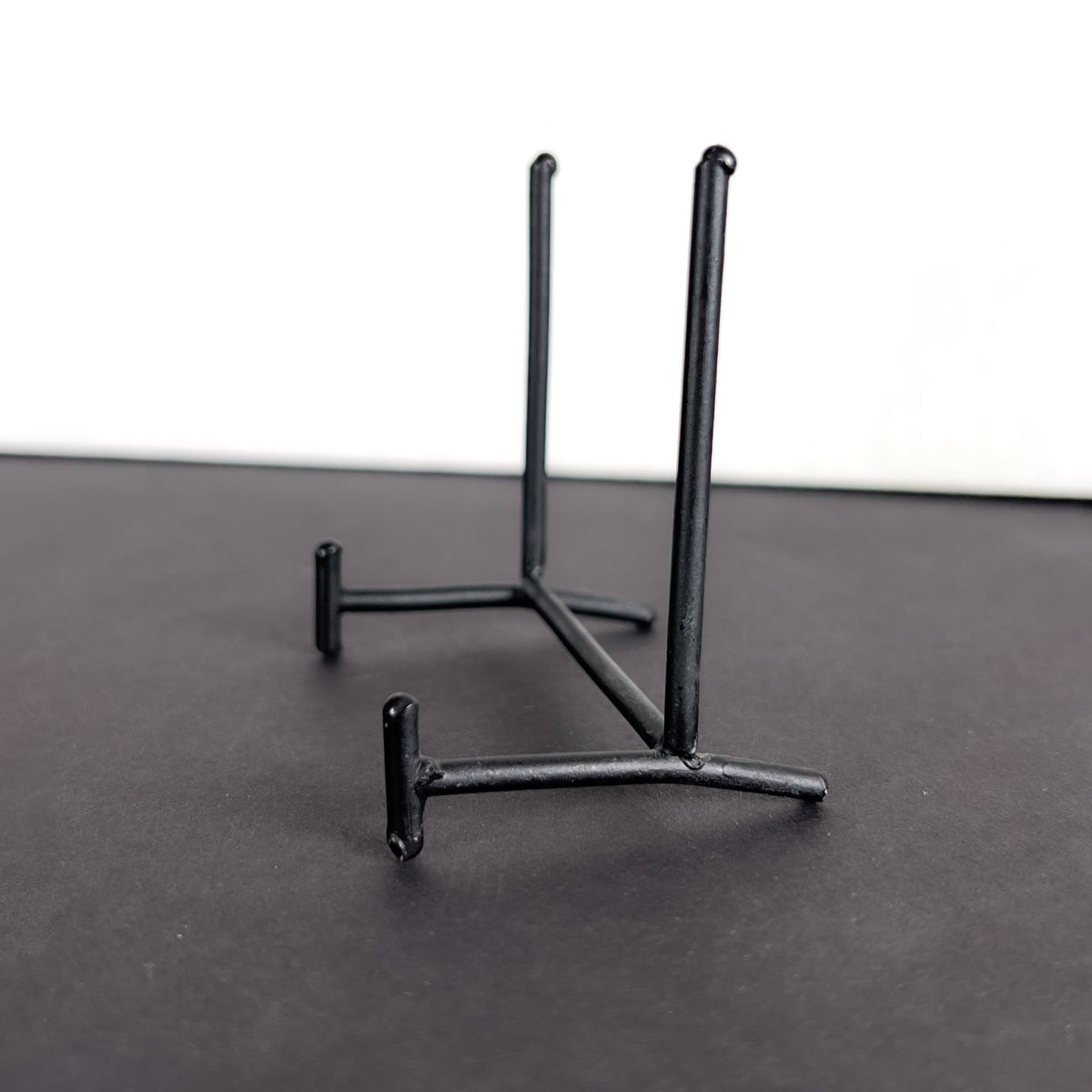 Small Black Metal Display Stand for Small and Thin Crystals, Stones, Slabs or Fossils