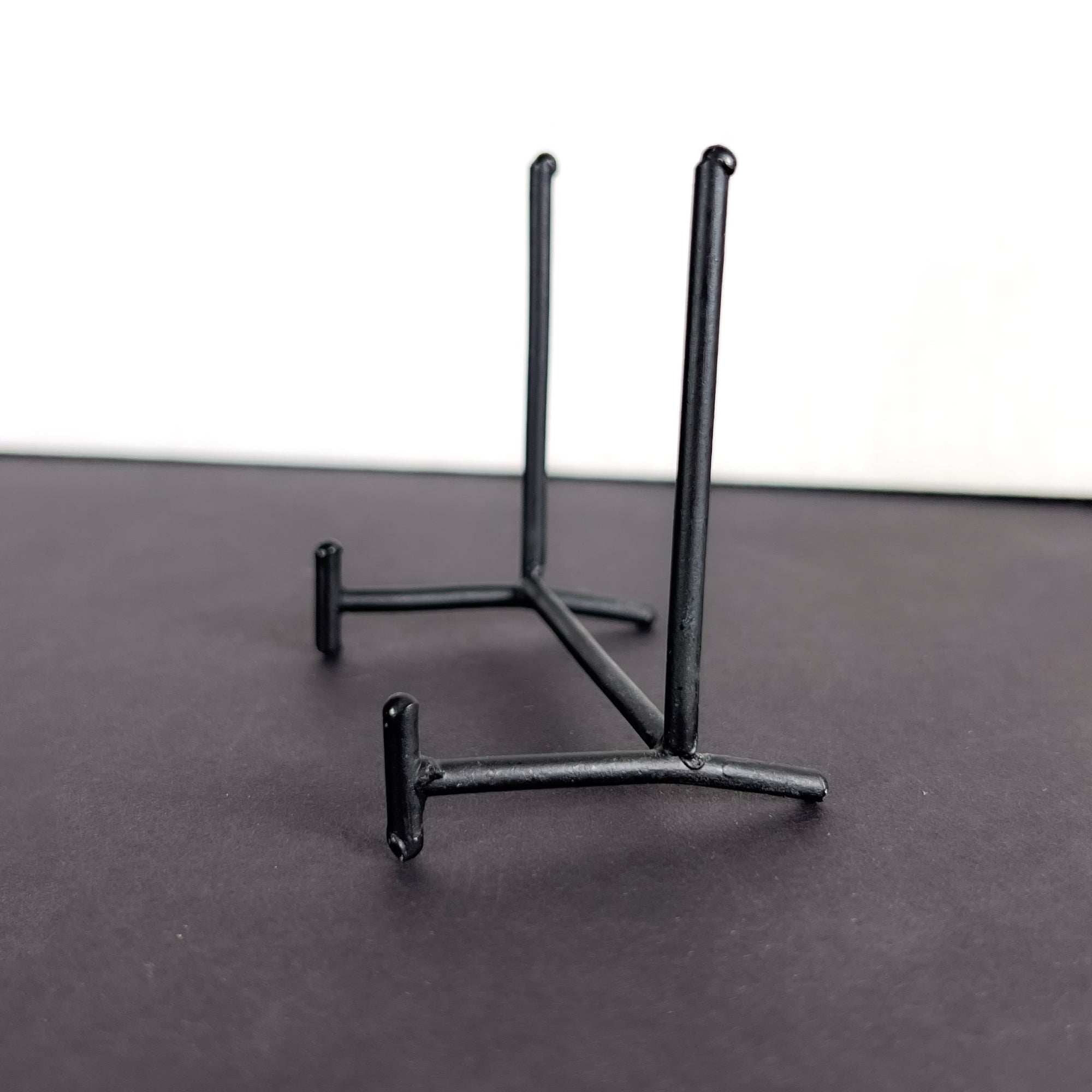 Small Black Metal Display Stand for Small and Thin Minerals or Fossils