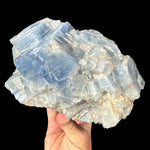 Large blue calcite crystal specimen from Mexico