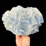 Back side of blue calcite specimen