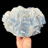 Back side of blue calcite specimen