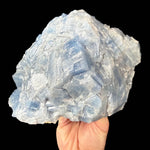 Raw blue calcite mineral specimen from Mexico