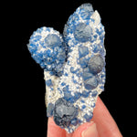 Blue Fluorite on Milky Quartz Crystals from China