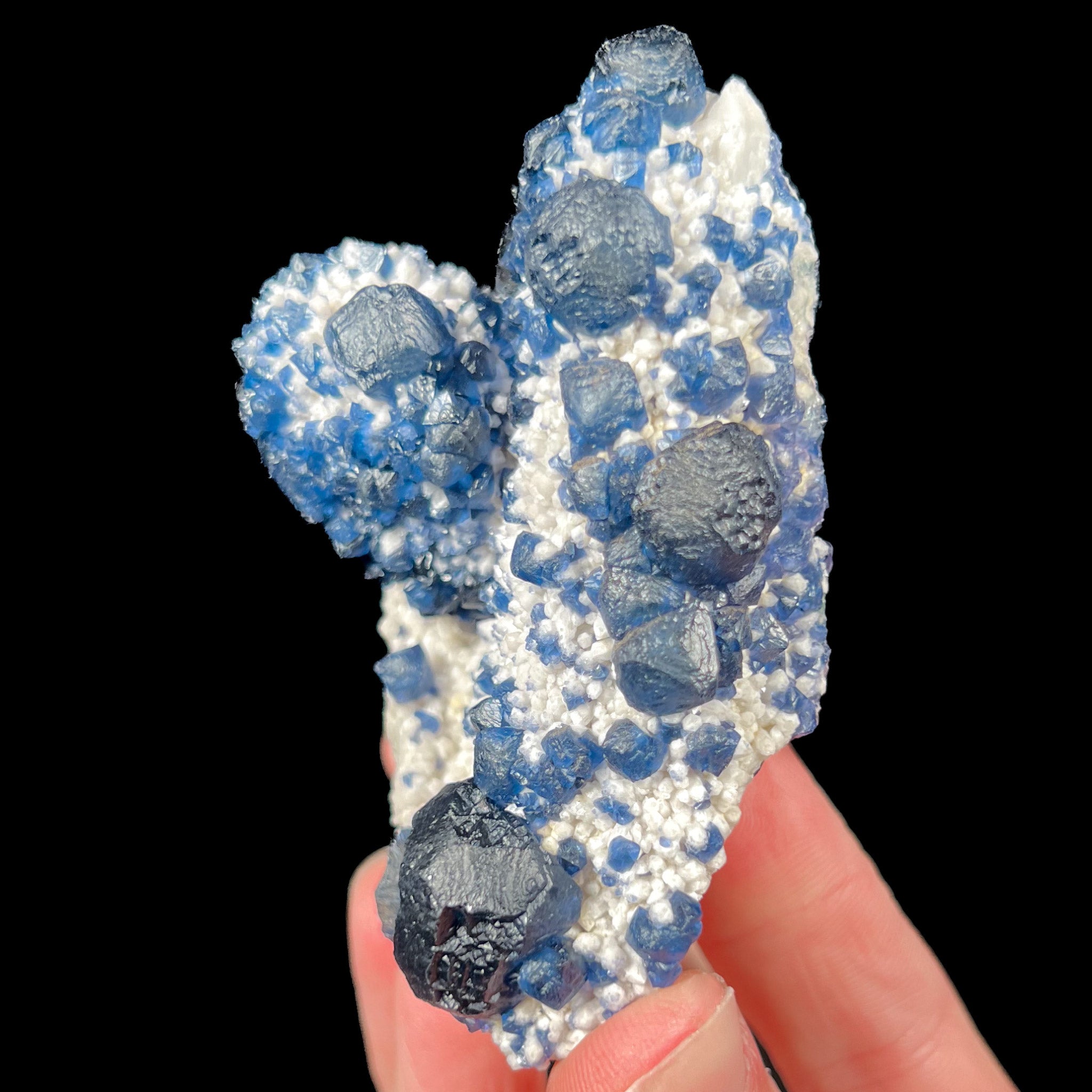 Blue Fluorite on Quartz Mineral Specimen For Sale Unearthed Store
