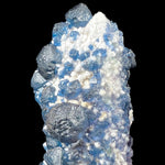 Blue Fluorite Crystals on White Quartz Crystal from Inner Mongolia