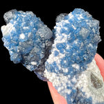 Blue Fluorite Crystals on White Quartz Inner Mongolia, China