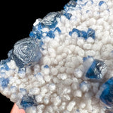 Close up of Blue Fluorite on Quartz Crystals