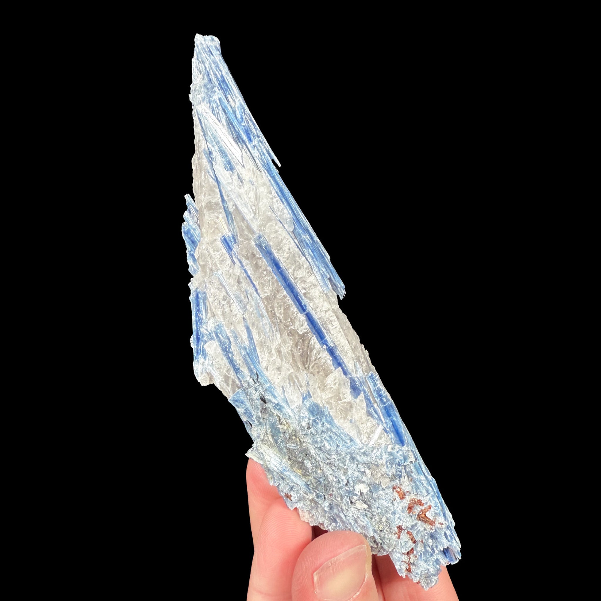 Blue Kyanite crystals in Quartz with Staurolite