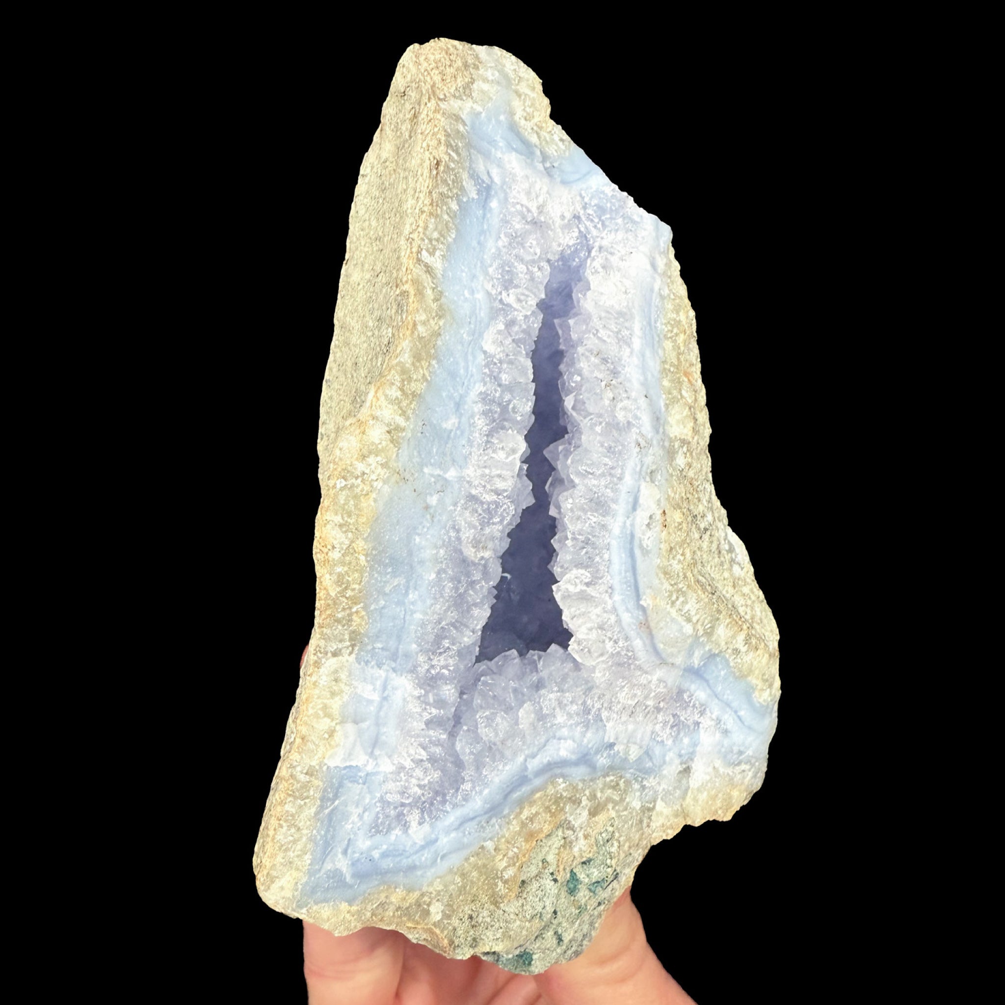 Blue Lace Agate mineral specimen from Malawi