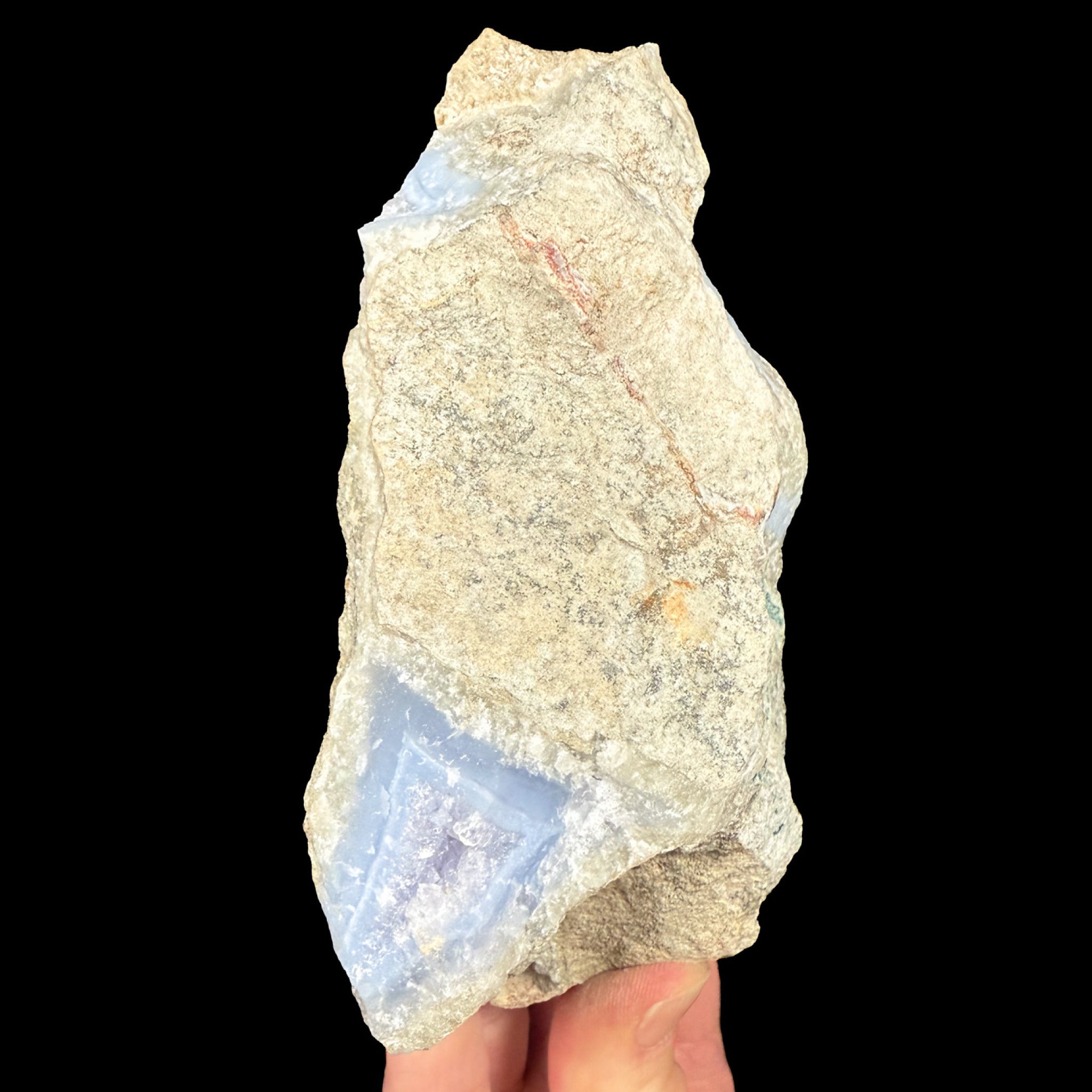 Side view of Blue Lace Agate