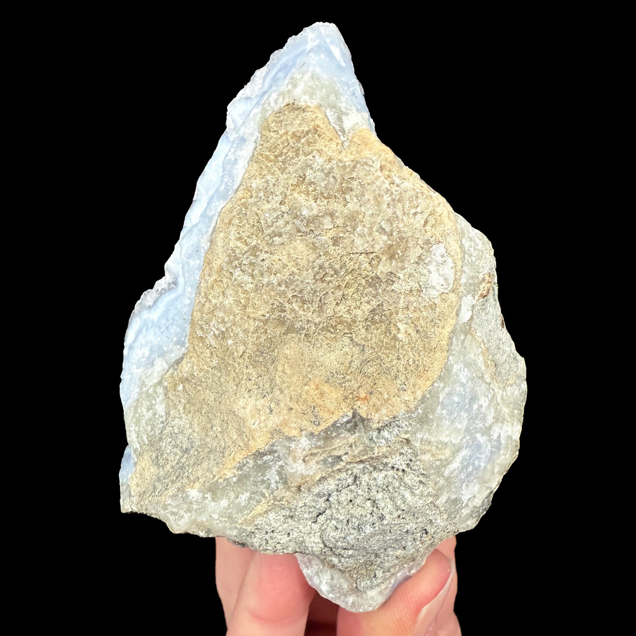 Back side of Blue Lace Agate Specimen