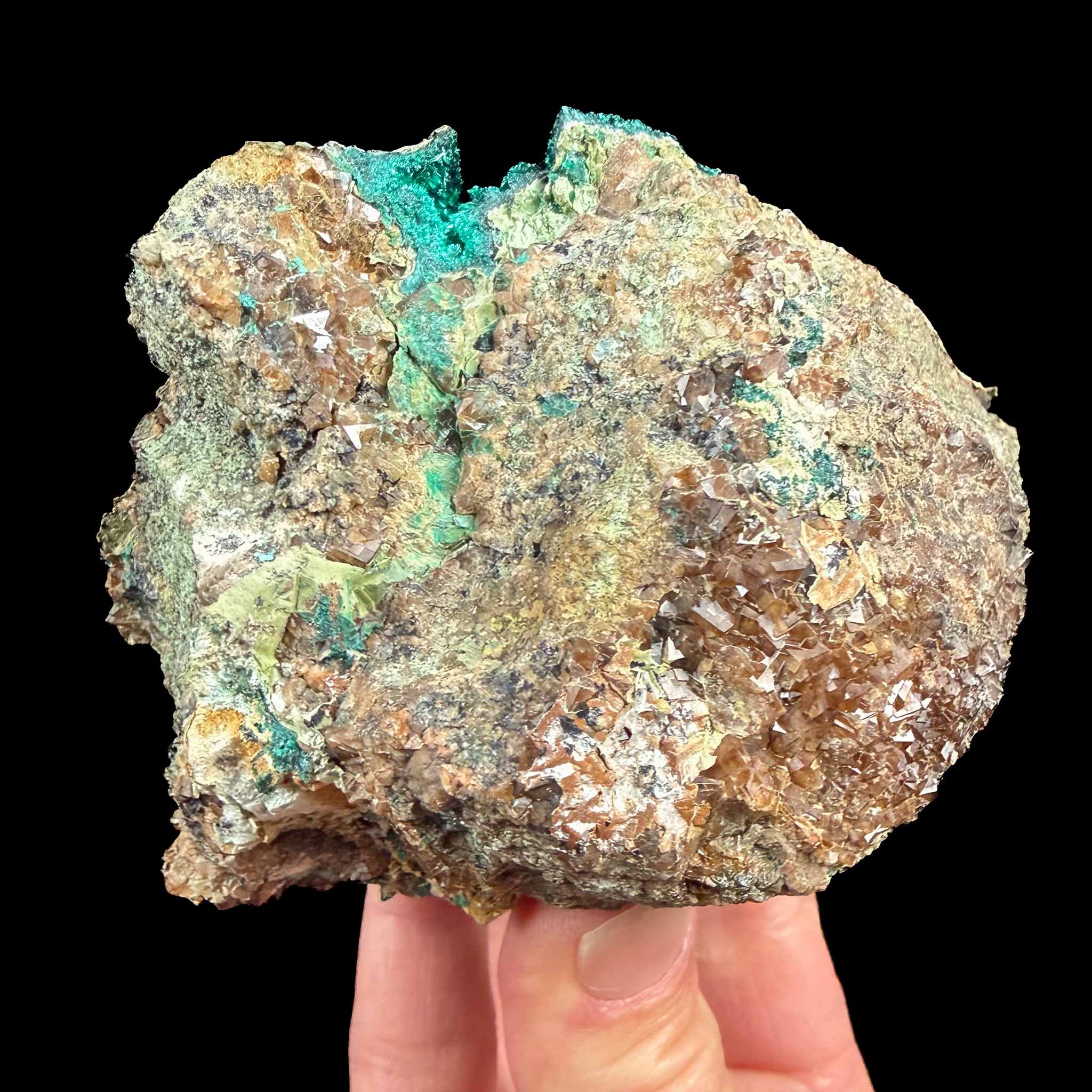Back side of Brochantite specimen