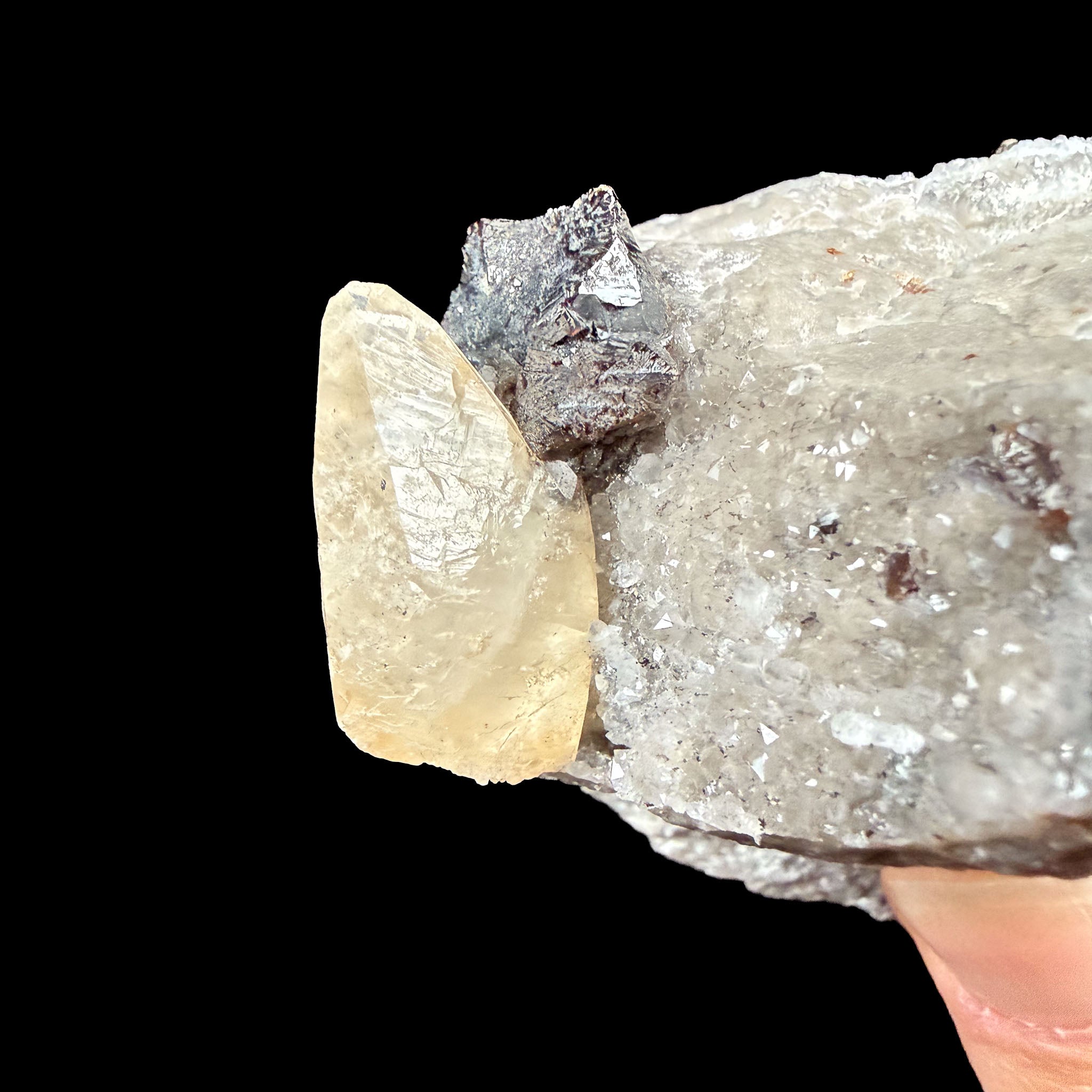 Close up of Calcite and Sphalerite - Cumberland Mine, TN