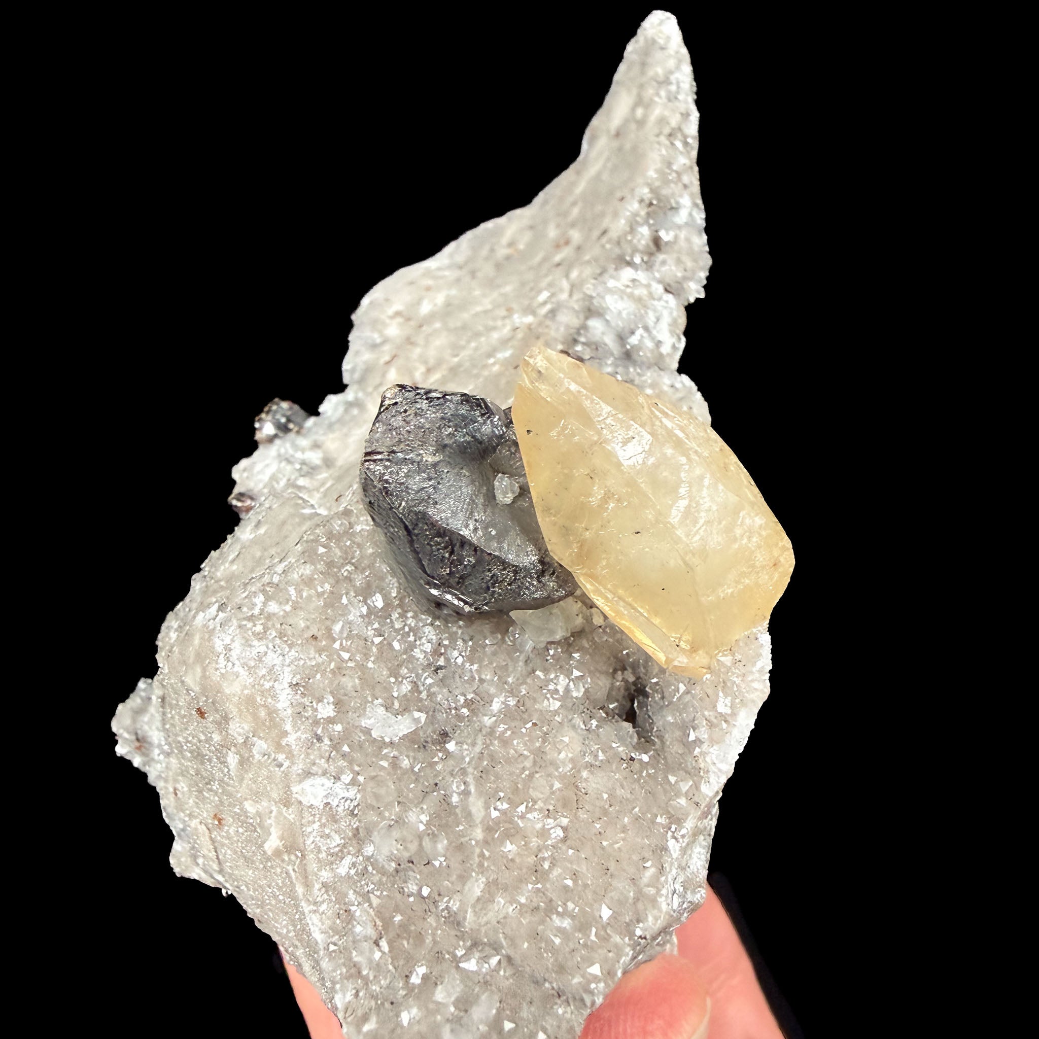 Close up of Calcite crystal with Sphalerite - Tennessee