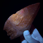 Calcite crystal displaying UV fluorescence