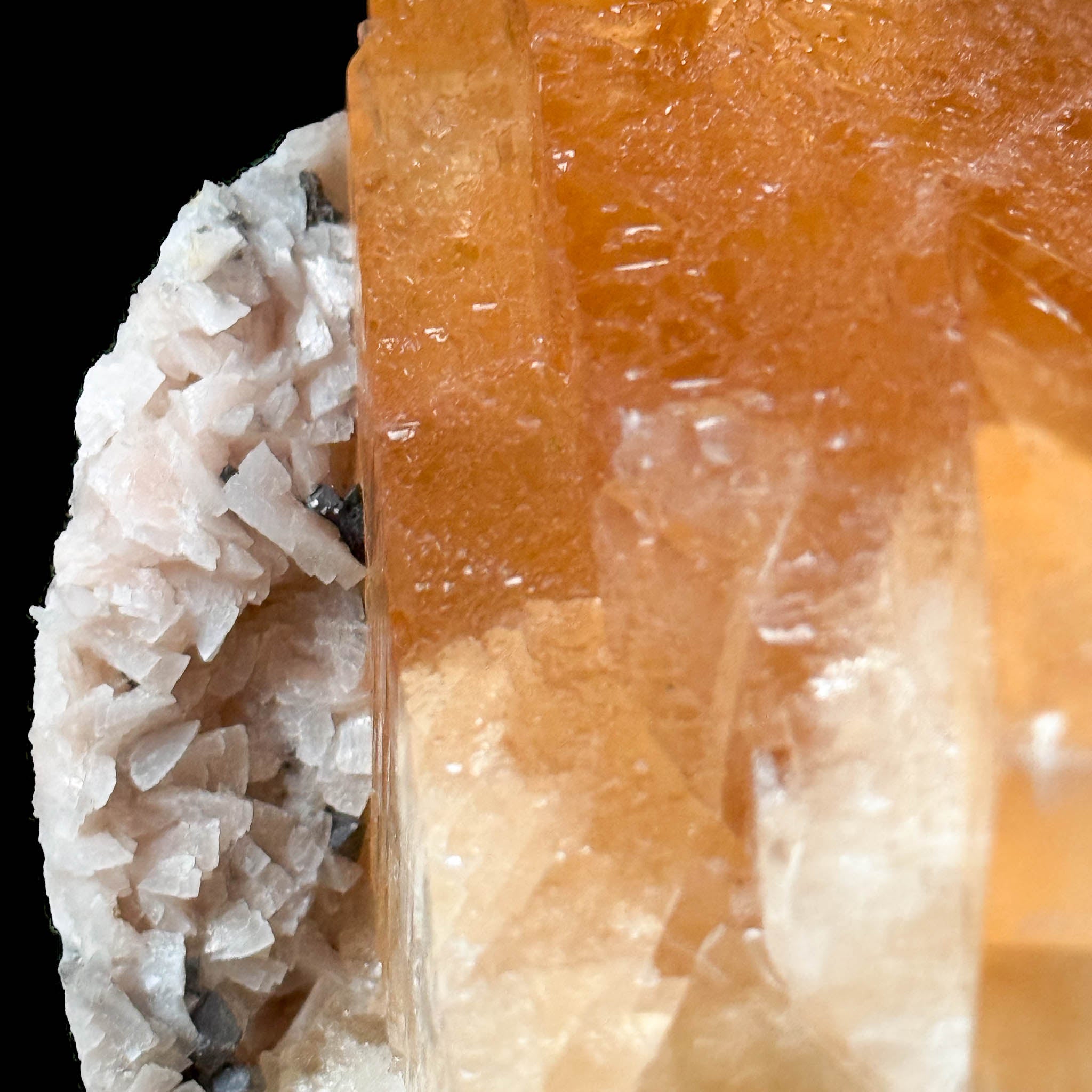 Close up of Calcite with Dolomite crystals