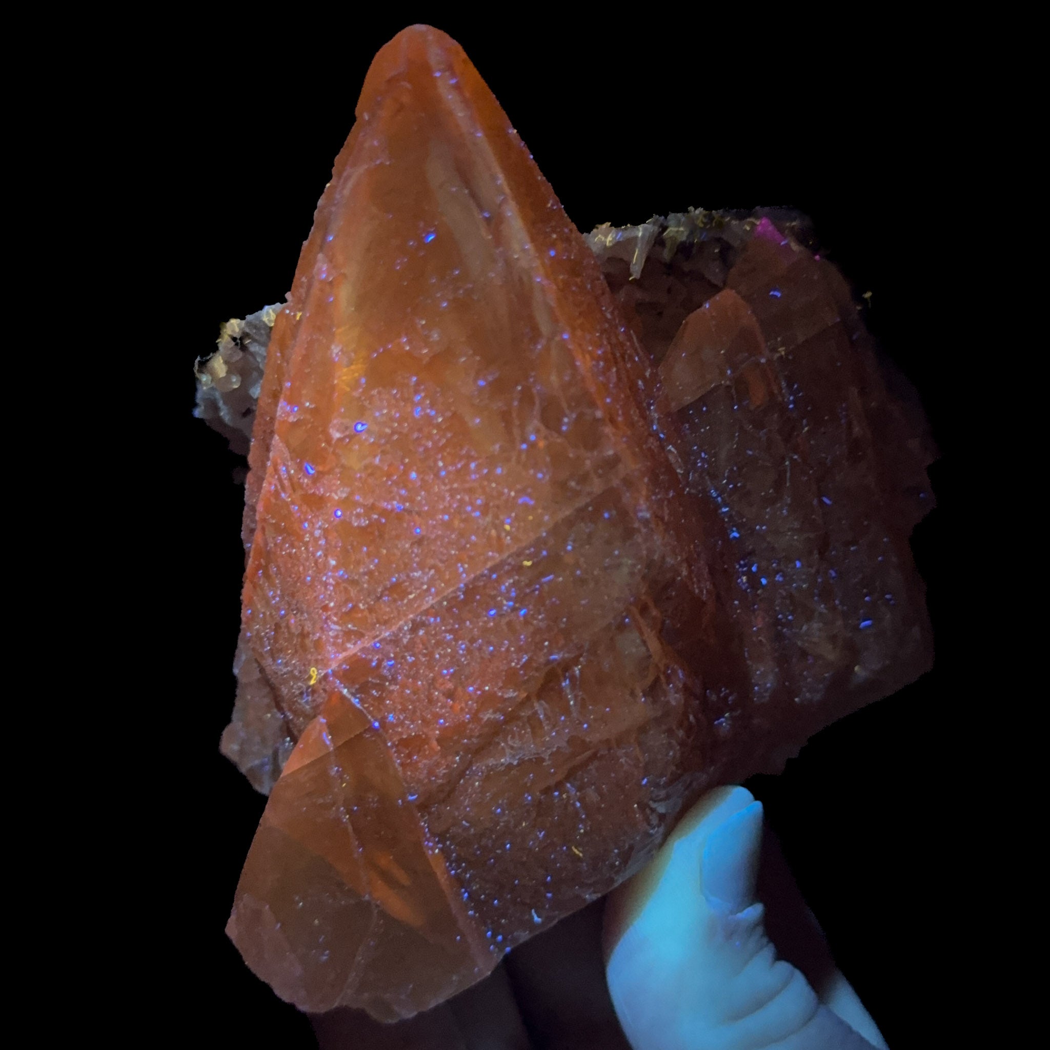 Calcite displaying UV fluorescence