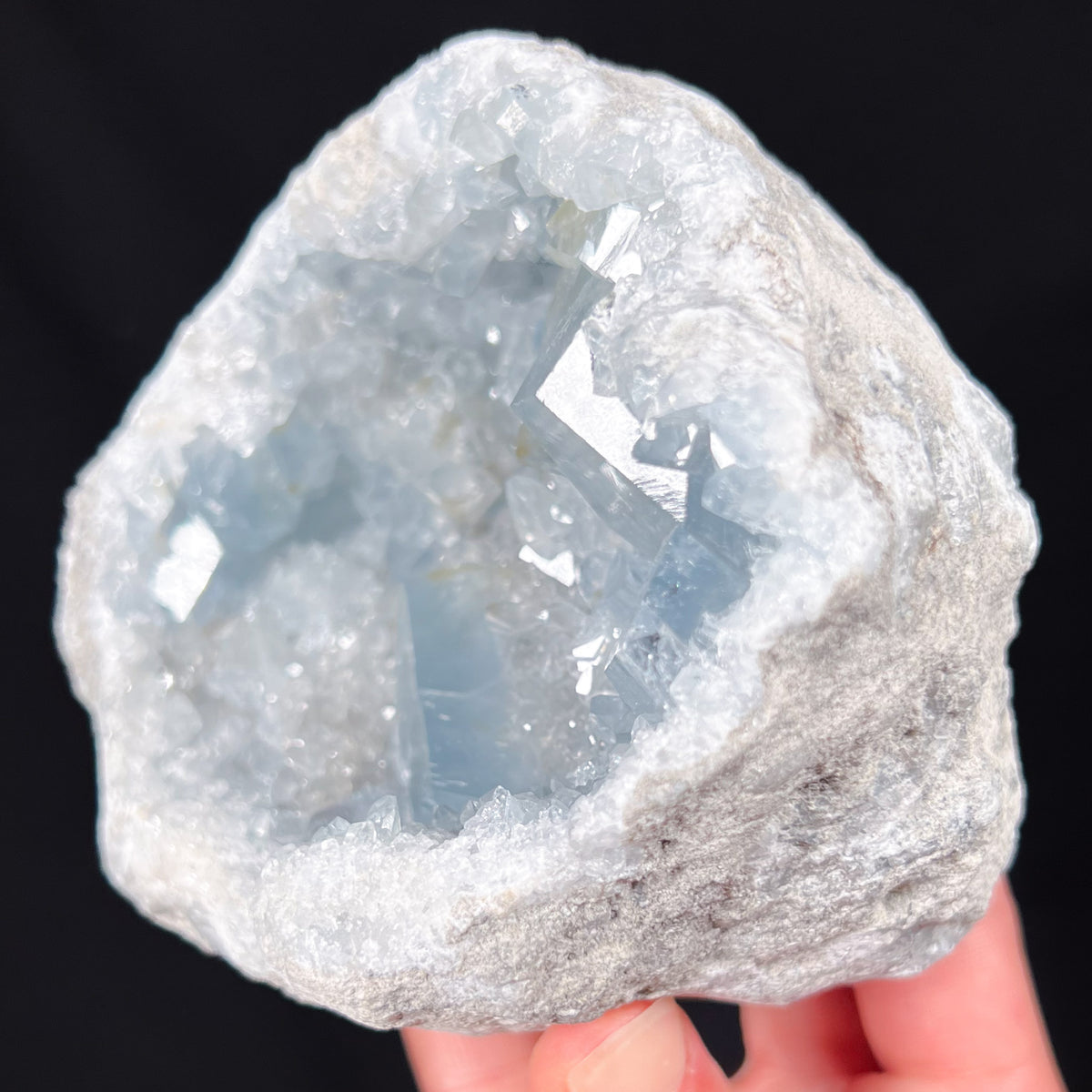 Side View of Celestite Geode